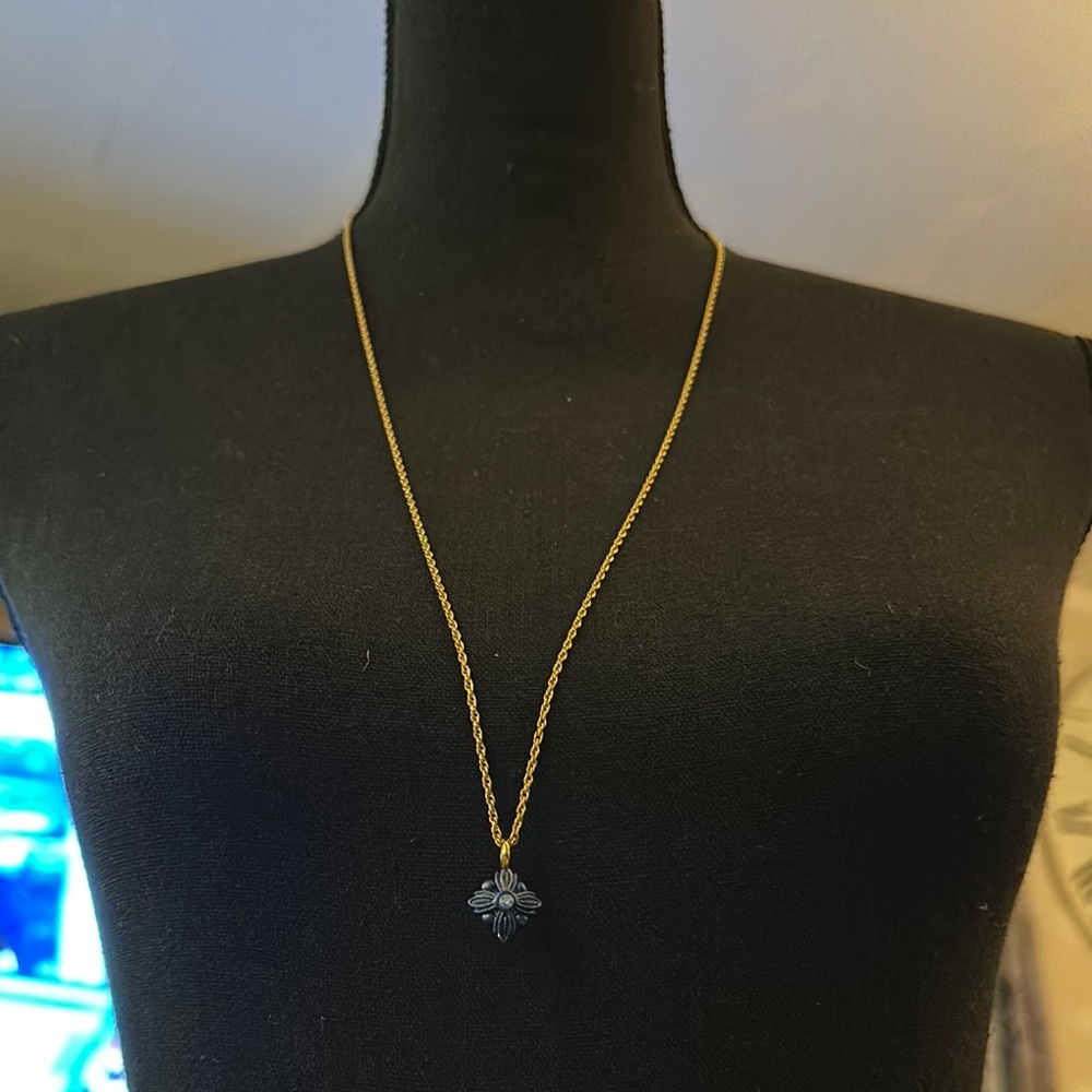 Joan Rivers Gold and Black Necklace with Elegant Pendant